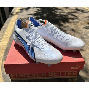 Puma King Ultimate Womens 8.5 FG/AG Soccer Cleats 107262-01 White Shoes